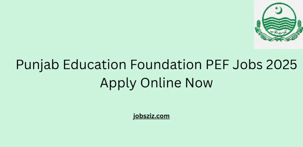 Punjab Education Foundation PEF Jobs 2025 Apply Online Now